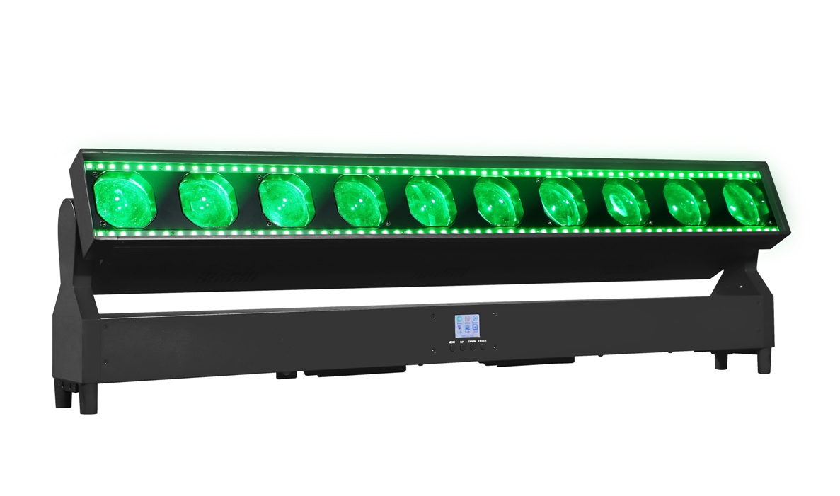 Wall wash light:10x60w RGBW, Beam Wash 2-in-1, Zoom 4 -45°, 96 border pixel line, Pixel tech,Artnet